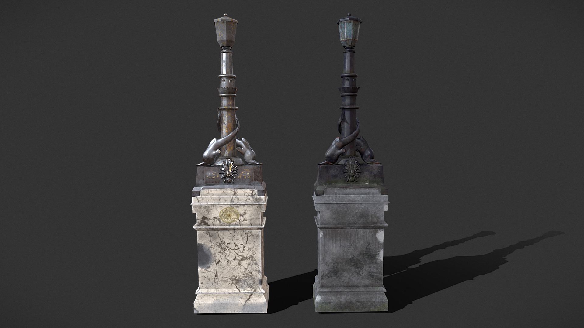 3D model Lamp Post - This is a 3D model of the Lamp Post. The 3D model is about a few stone pillars.