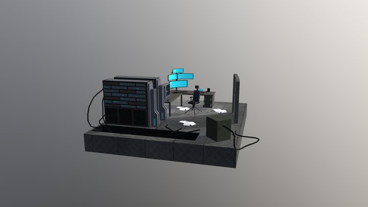 Futuristic Office Texture 3D Model