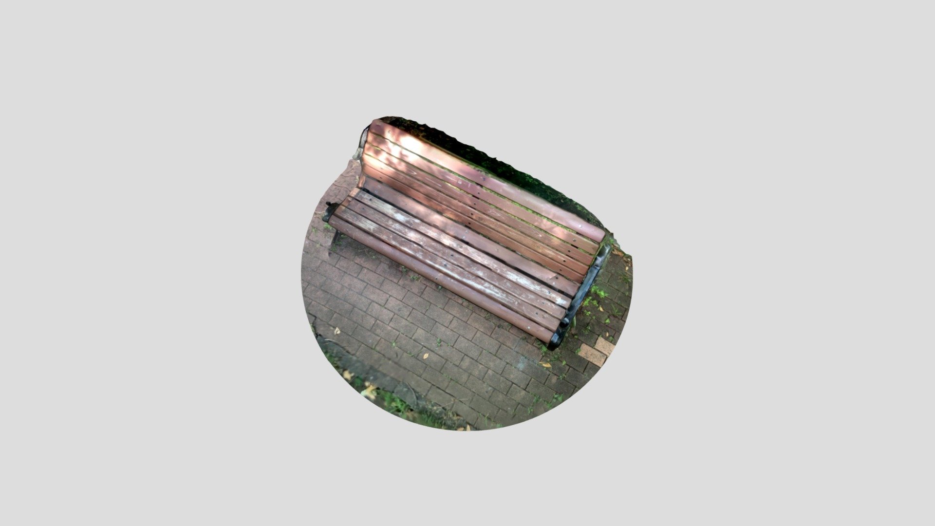 An ordinary bench in a park