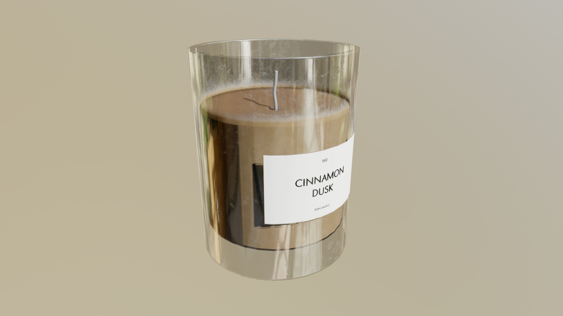 3D model Cinnamon Soy Candle - This is a 3D model of the Cinnamon Soy Candle. The 3D model is about a glass of liquid.