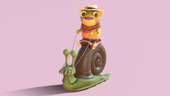 Cowboy Frog 3D Model
