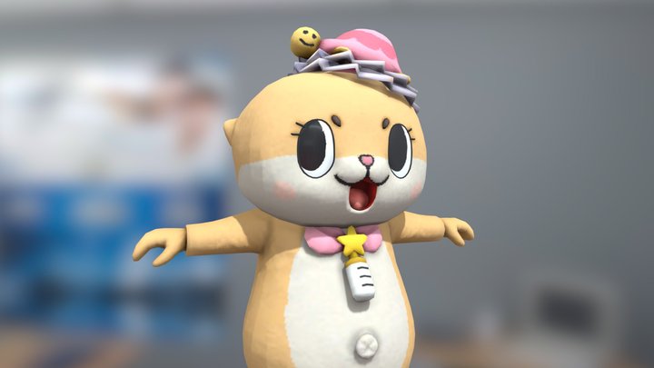 Chiitan, japan's crazy mascot ( blender model ) 3D Model
