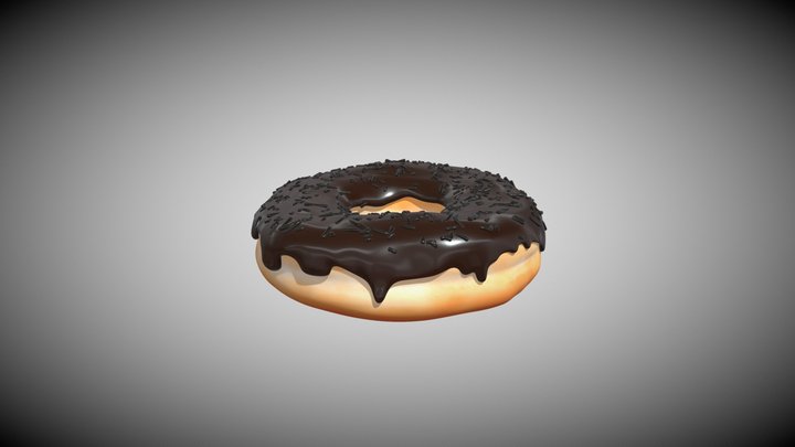 A chocolate donut with sprinkles 🍩👌🤤 3D Model