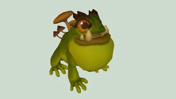 Baby Croak - mushroom toad 3D Model