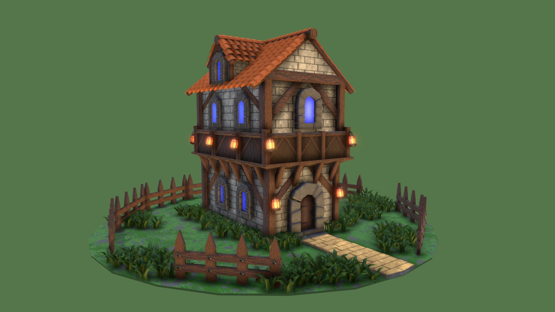 Fantasy house. Download Free 3D model by Coconut (tomas.anglim.811