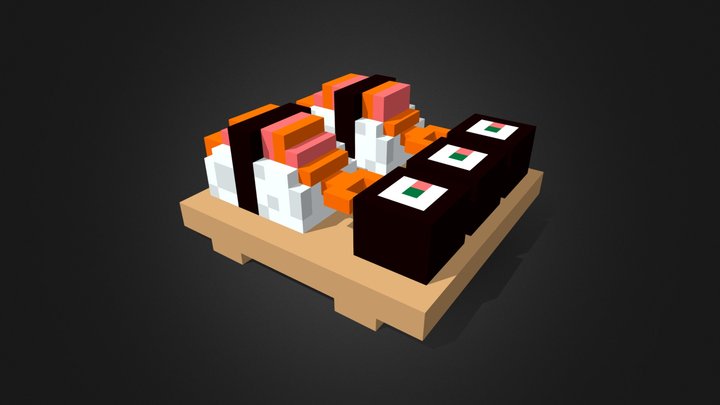 Voxel Sushi 3D Model