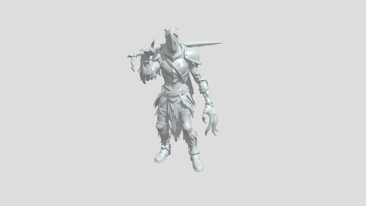 Armored warrior with sword 3D Model