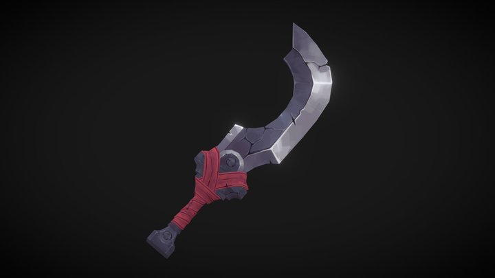 Hand Painted Worn Sword 3D Model
