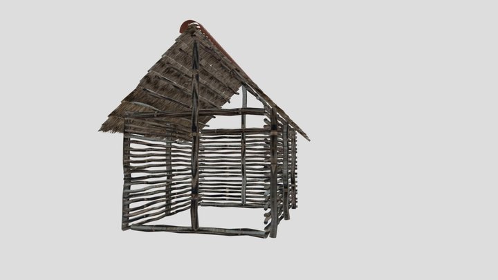 Primitive Hut 1B (Barn) 3D Model
