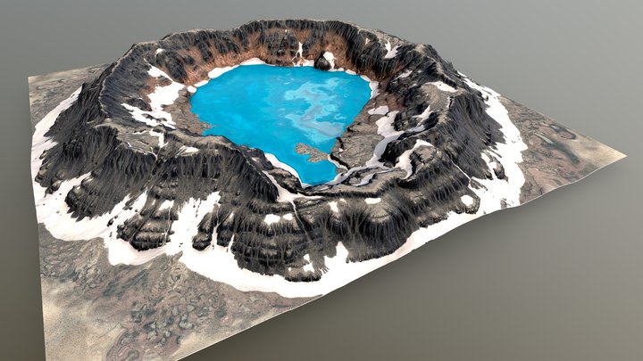 Crater Lake Terrain 3D Model