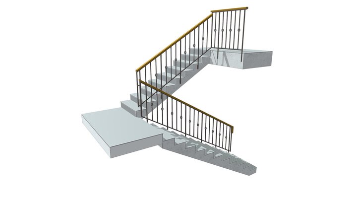 Перила в доме 3D Model