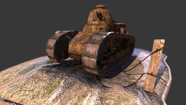Hard won victory-FT17 Tank 3D Model