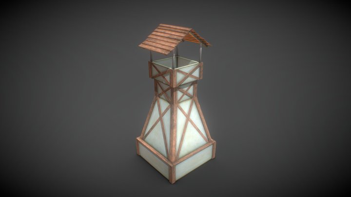 Low Poly Game Model - Battle Tower 3D Model