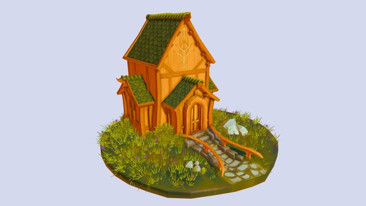 Elf house handpaint 3D Model