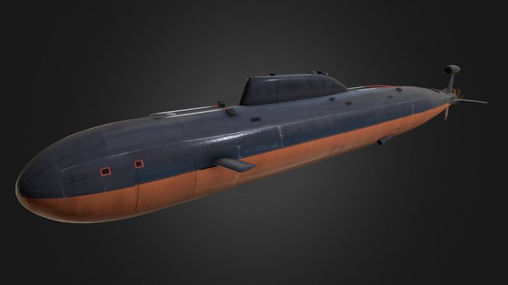The nuclear submarine project 945 "Barracuda" 3D Model