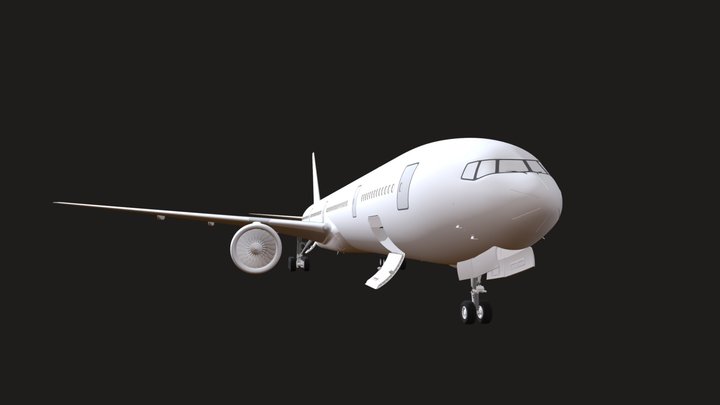 Boeing 777-300 ER (Animated) 3D Model
