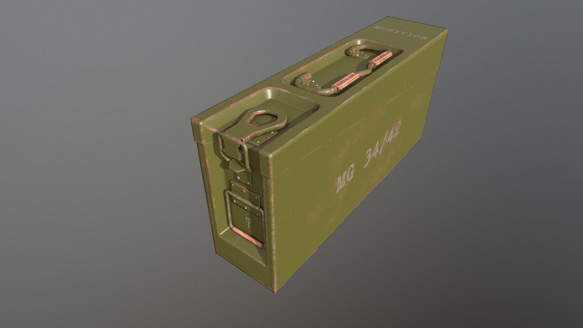 AMMO BOX GERMAN WW2 GREEN 3D model