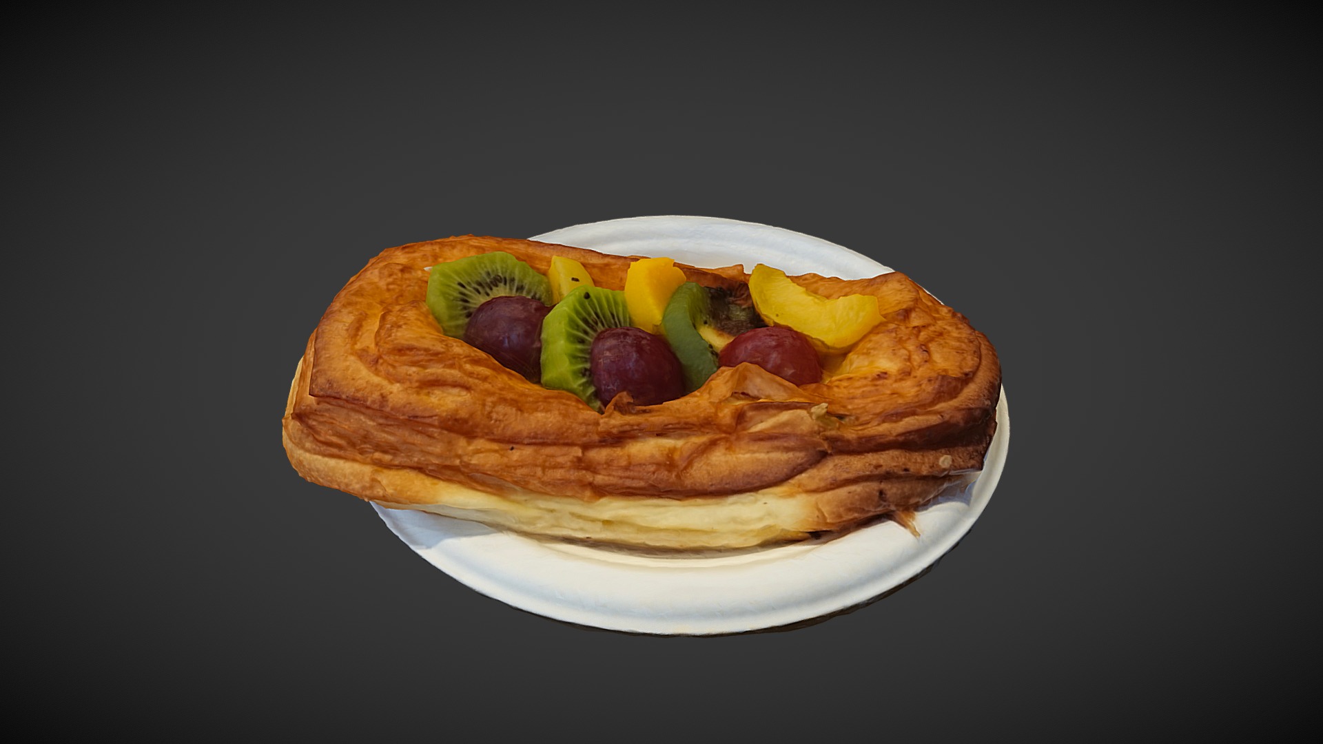 3D model Fruit Bun - This is a 3D model of the Fruit Bun. The 3D model is about a plate of food.