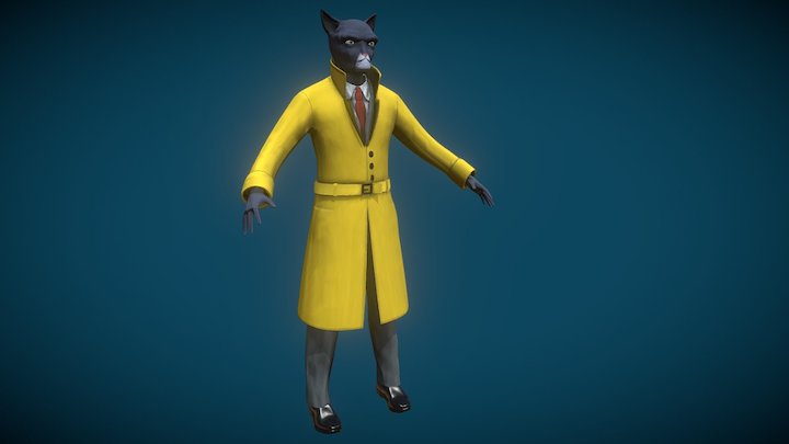 Protagonist Hero Cat for video game 3D Model