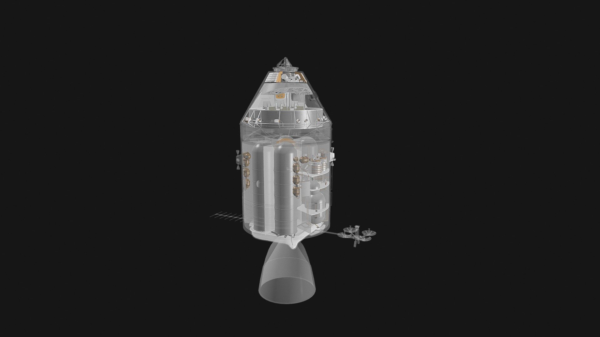 Cross-section of the Apollo Spacecraft