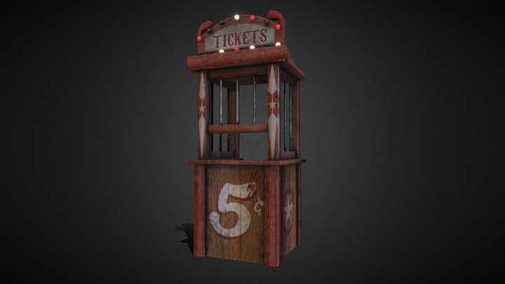 Carnival Ticket Booth 3D Model