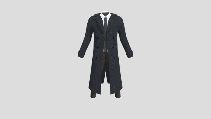 14th Doctor Coat with under garments 3D Model