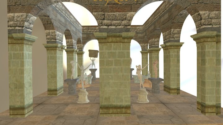 3d set 8 statues Hyria 3d collection 3D Model
