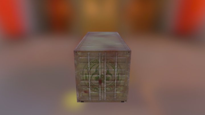 Zombie Decal Shipping Container 3D Model