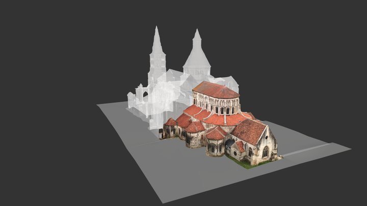 Charité-sur-Loire/ Chevet de l'église Notre-Dame 3D Model