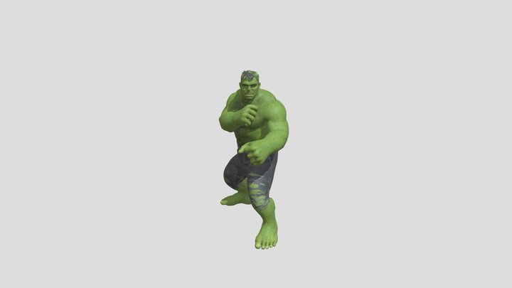 Hulk rigged with animation 3D Model