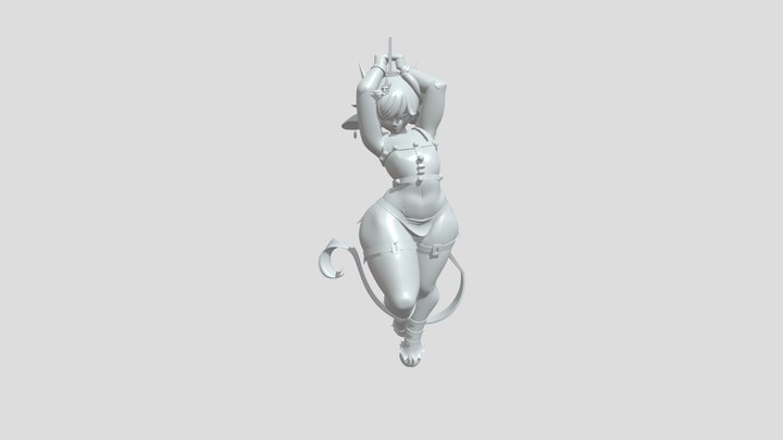 A horned humanoid character in a harness outfit 3D Model