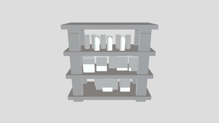 Shelf With Products. 3D Model