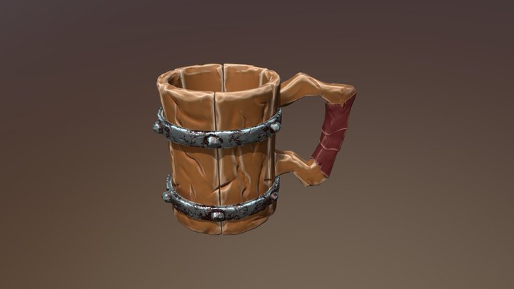 Caneca Medieval 3DS Max + ZBrush 3D Model