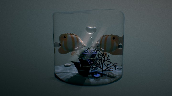 Butterflyfishes in Love 3D Model