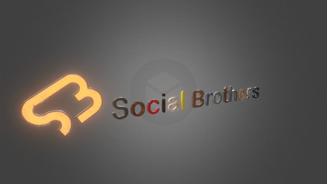 Textured logo Social Brothers 3D Model