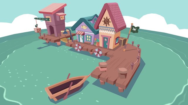 Pirate Wharf 3D Model