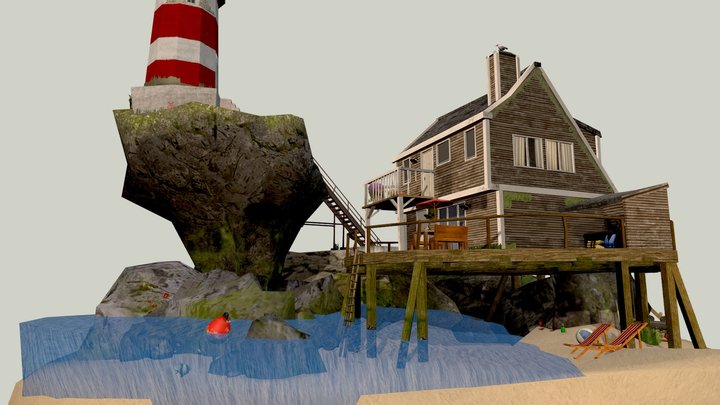 DAE Diorama - By The Ocean 3D Model