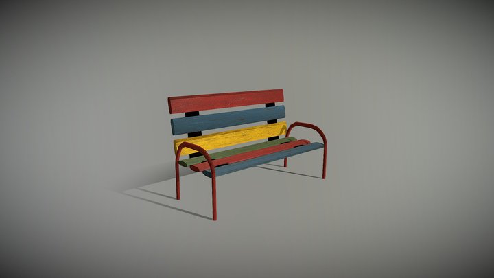 Lowpoly Park Bench - Game Asset – Modelo 3D gratuito STL