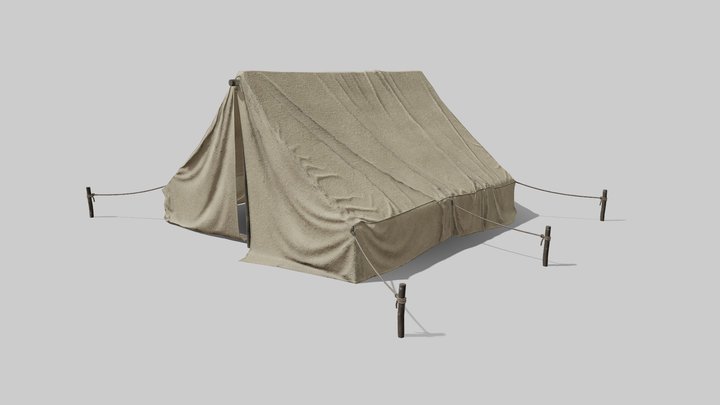 Military Tent Desert 3D Model