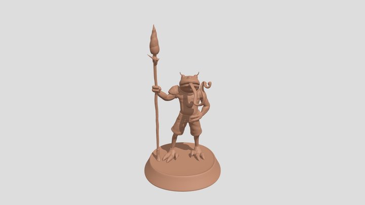 Warrior Frog Figure 3D Model