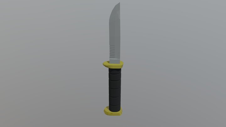 combat knife (low poly) 3D Model