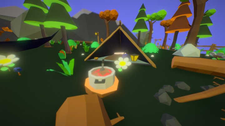 Sky Island Campsite 3D Model
