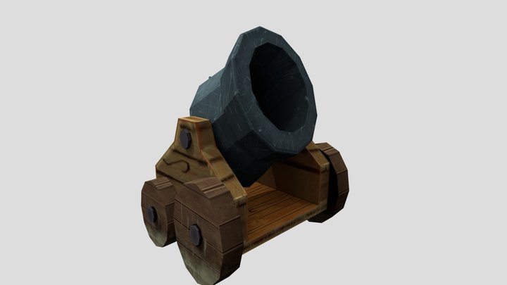 Cannon Low-Poly 3D Model