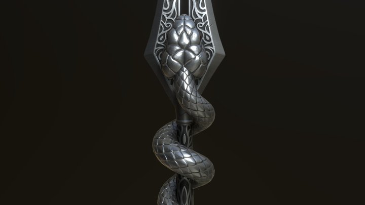 Decorative Viper Spear - Game Weapon 3D Model