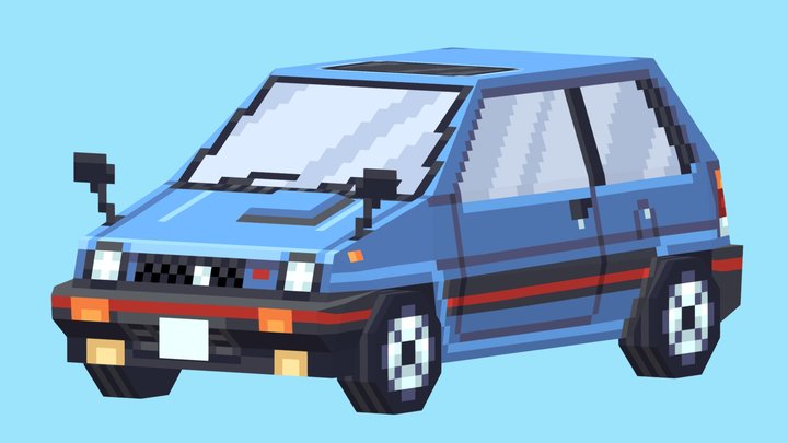 Low Poly Honda City Turbo 2 3D Model