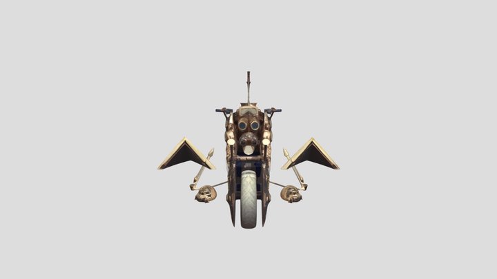 Post apocalyptic wasteland Motor bike 3D Model