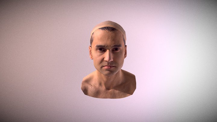 Male head low poly 3D Model