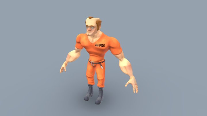 Muscular escaped prisoner 3D Model