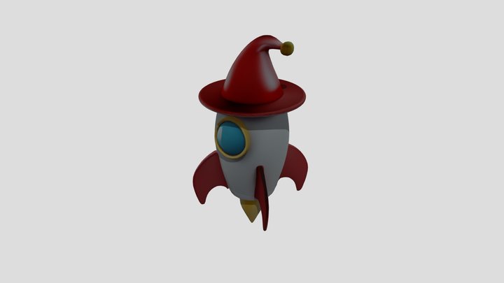 Santafacturing - a rocket with a hat 3D Model