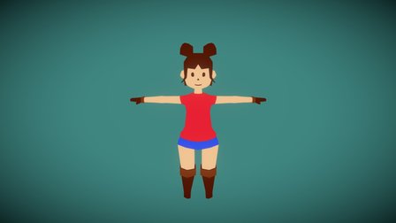 Low-poly girl 3D Model